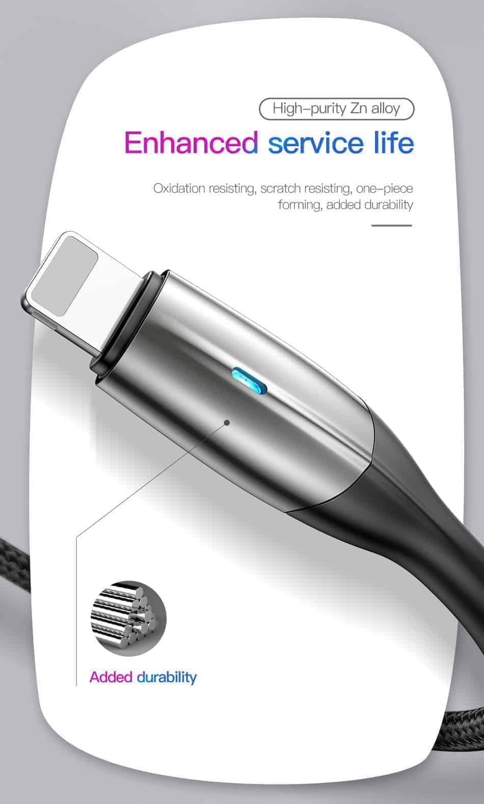 Cáp sạc Baseus dài 2m hỗ trợ sạc nhanh, đèn báo tín hiệu cho iPhone 5/6/7/8/X/Xs 1.5A Cáp sạc Baseus dài 2m hỗ trợ sạc nhanh, đèn báo tín hiệu cho iPhone 5/6/7/8/X/Xs 1.5A