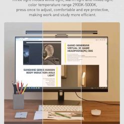 Đèn bàn treo màn hình máy tính Baseus 3 chế độ sáng,tăng giảm cường độ ánh sáng chống mỏi mắt và bảo vệ mắt khỏi ánh sáng xanh, thiết kế sang trọng