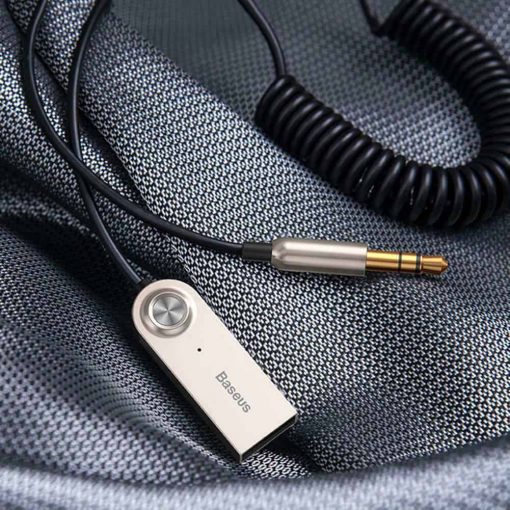 Bộ chuyển âm thanh không dây BASEUS BA01 Bluetooth 5.0 xuất âm thanh không dây từ điện thoại, laptop ra các hệ thống loa sử dụng trên ô tô hoặc tại nhà qua cổng Audio AUX 3.5mm