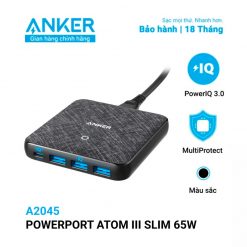 Sạc ANKER 4 cổng PowerPort Atom III Slim