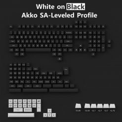 Akko Keycap Set White On Black Sa Leveled Ava
