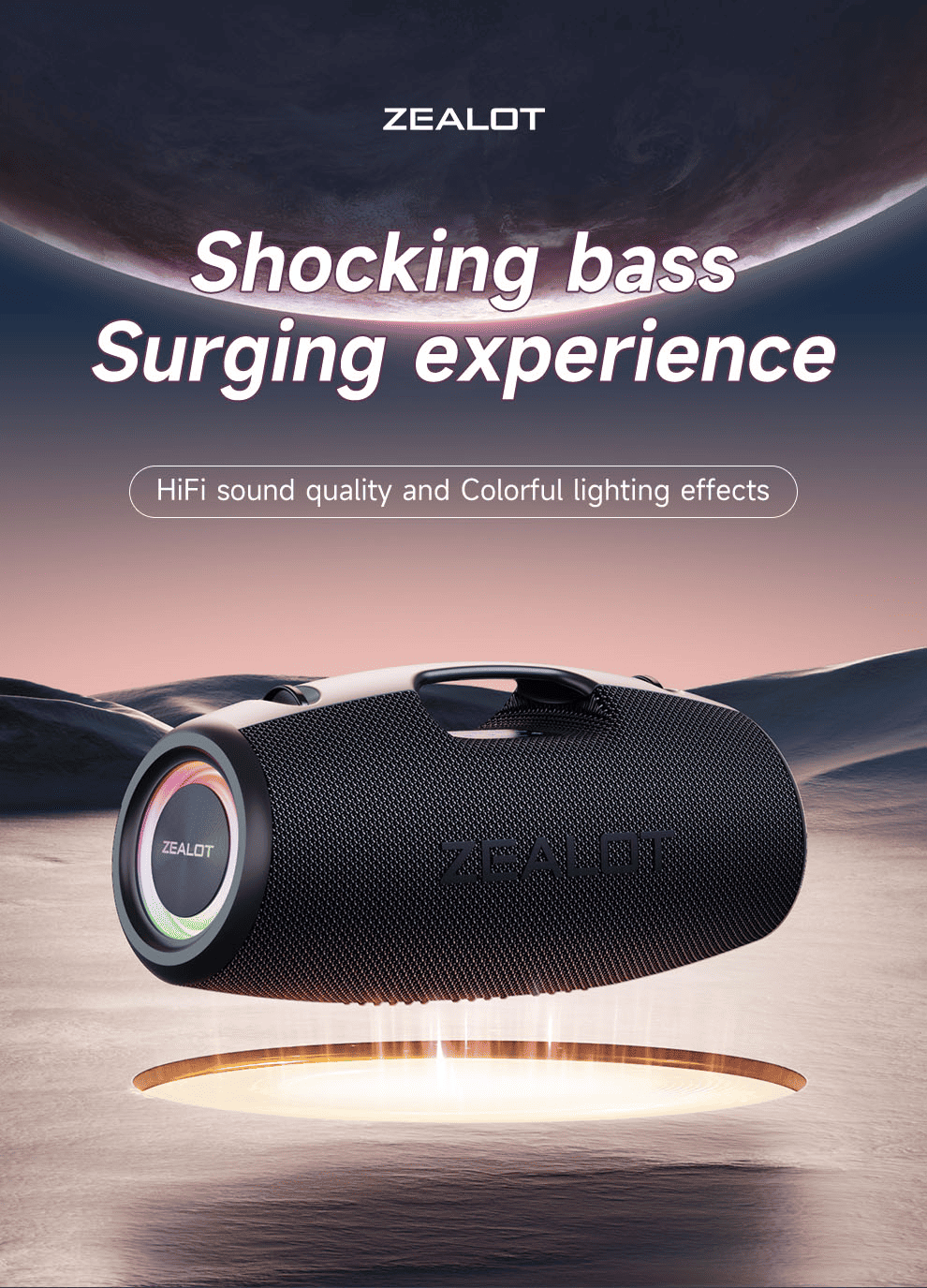 Loa di động Zealot S78 Party Box 100W (Bluetooth 5.2, Chống nước)