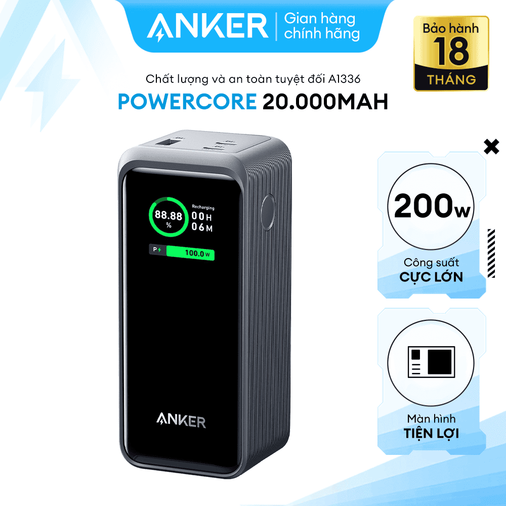 Sạc Dự Phòng Anker Prime 735 20,000mah 200w (2c1a) A1336 Chính Hãng Phân Phối