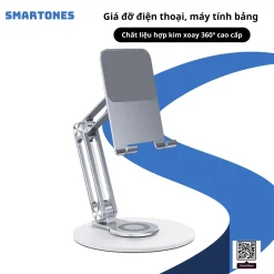 Giá đỡ điện thoại, máy tính bảng chất liệu hợp kim xoay 360º cao cấp
