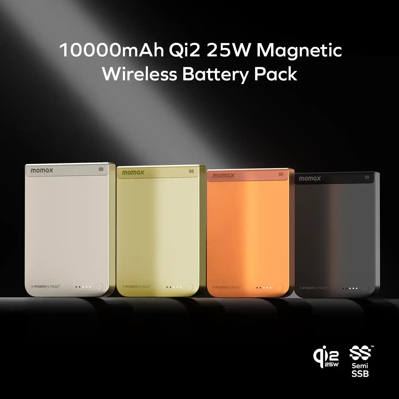 Pin dự phòng Momax 1-Power S.Pass² 10000mAh Qi2 25W công nghệ pin bán thể rắn SSB ( IP163)