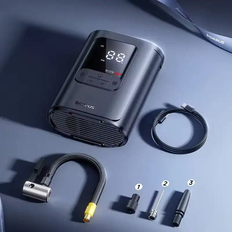Máy bơm lốp ô tô không dây siêu nhỏ Baseus GoTrip VA1 (19 xi lanh, 82W)