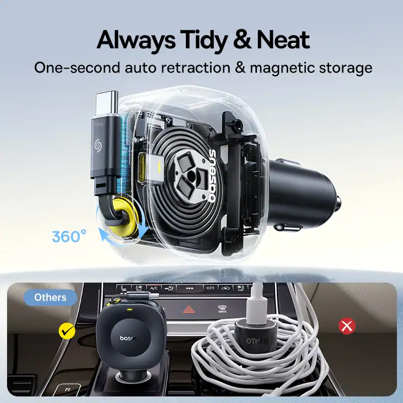 Tẩu Sạc Cho Ô Tô Baseus PrimeTrip VR2 30W ( Tích hợp cáp )