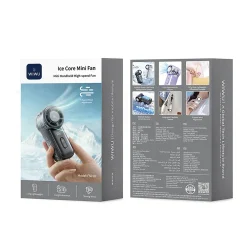Quạt cầm tay WIWU ICE CORE WI-FS018 kết hợp sò lạnh ( 3000mAh) – Bạc