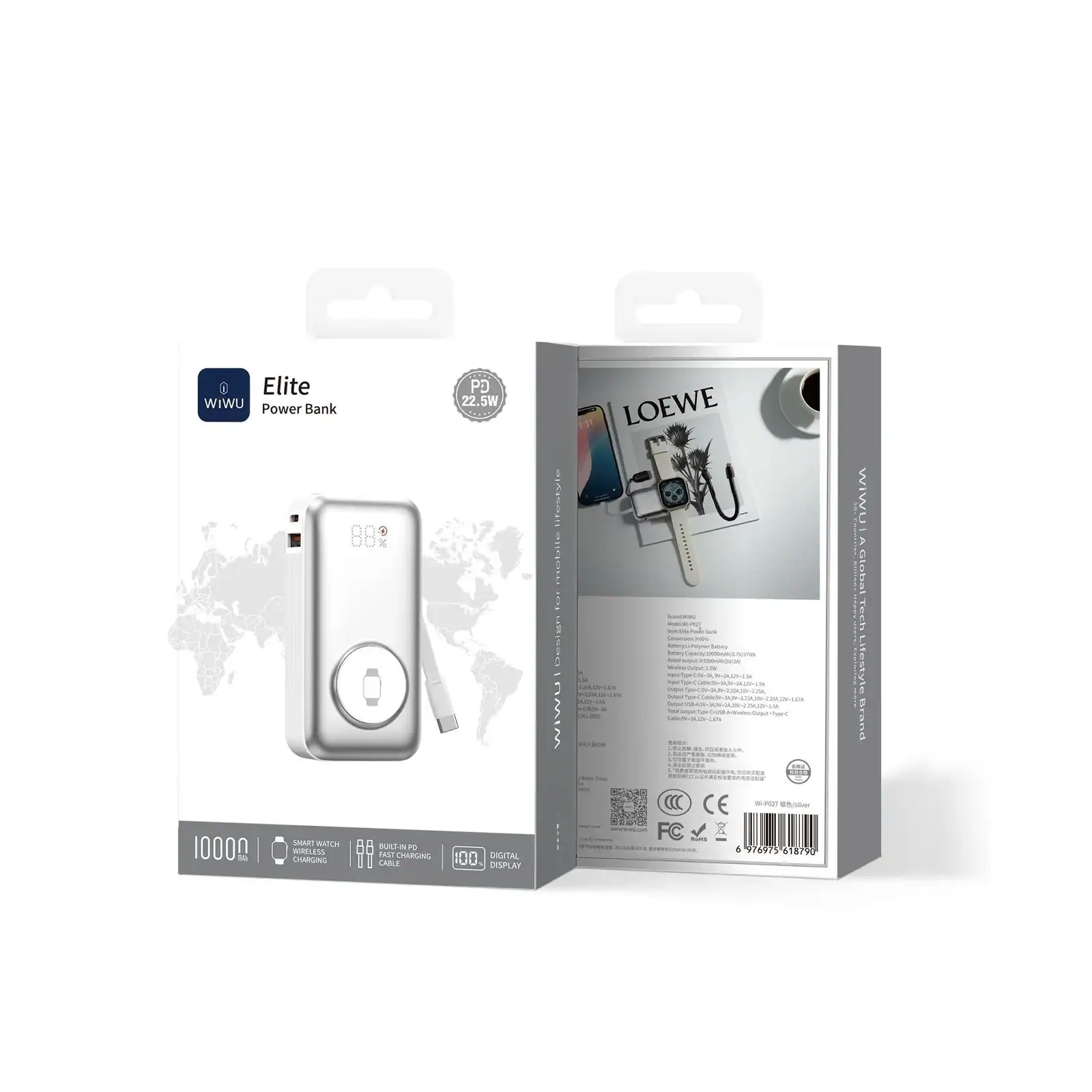 Pin dự phòng WiWU Wi-P027 Elite 3 in 1 10.000mAh