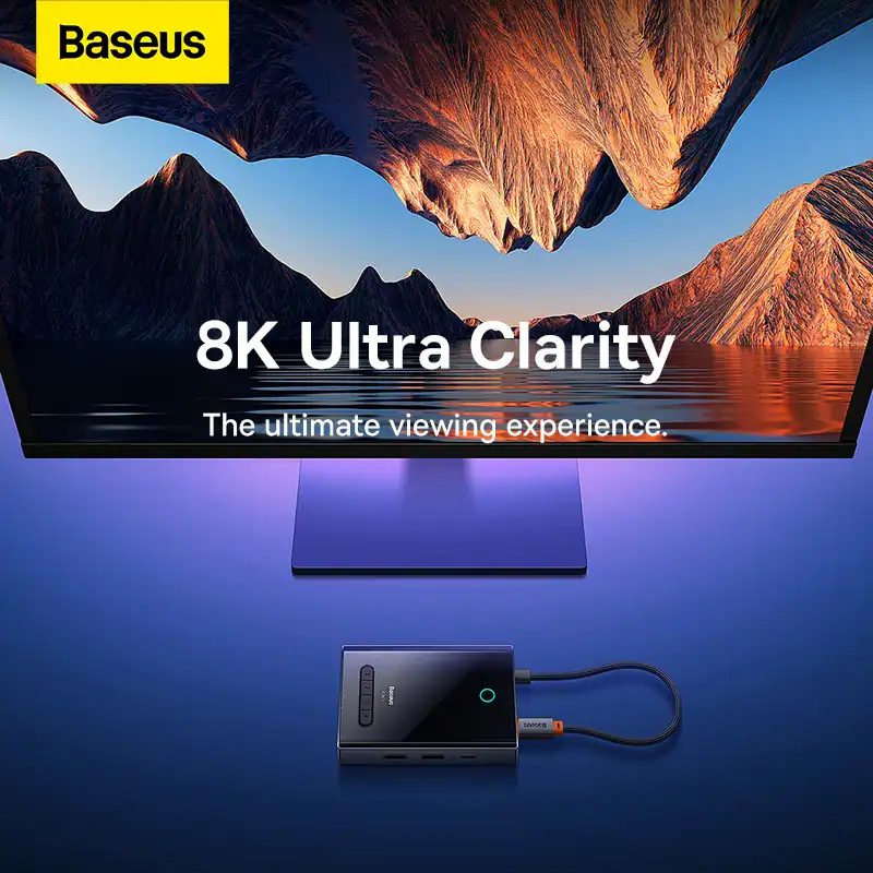 Hub Mở Rộng Kết Nối Đa Năng Baseus PioneerJoy 8 in 1 ( kết nối 4 màn hình HDMI, DP , VGA)