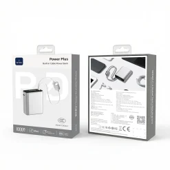 Pin dự phòng WIWU POWER PLUS T203ALF ( 10.000mAh | 22.5W | Tích hợp cáp C+ L | Chứng nhận CCC )