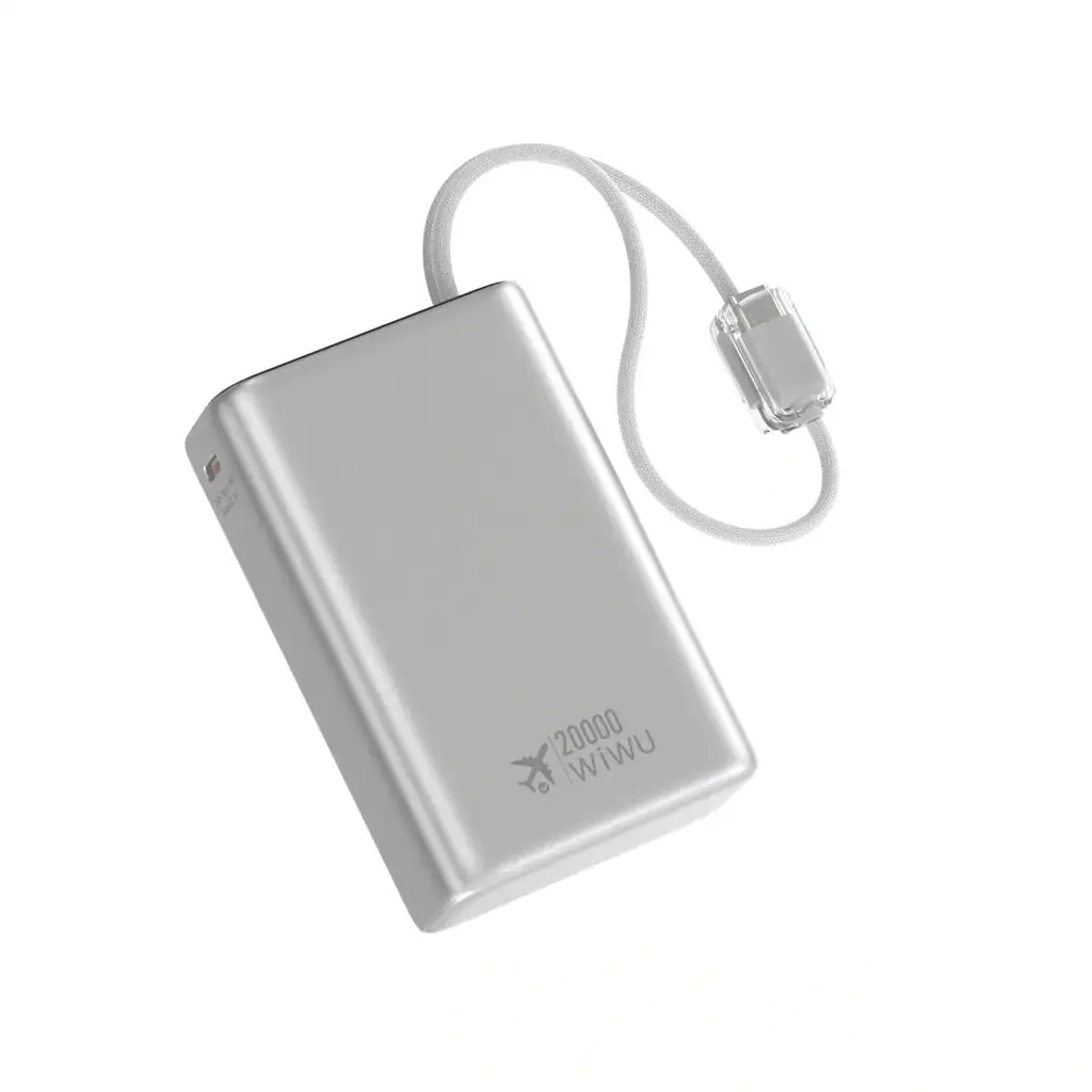 Pin dự phòng WIWU POWER PLUS WI-P092 ( 20.000mAh | 45W | Tích hợp cáp C+ L | Chứng nhận CCC )