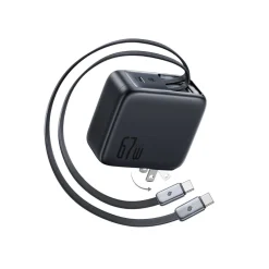 Củ sạc Baseus EnerCore CJ21 67W dây rút, 3 cổng USB-C