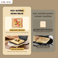 Máy nướng bánh 2 khay Bear SMA-5H07F55 ( 18 tháng BH)