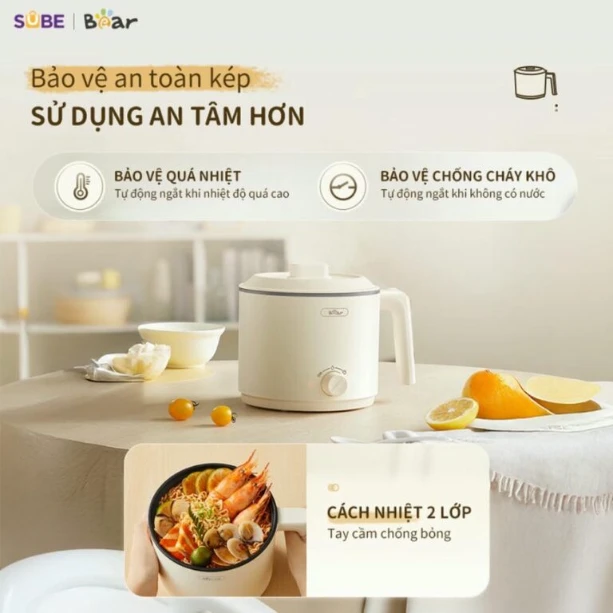 Nồi điện đa năng Bear MC-4H16H ( 12 tháng BH)