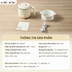 Nồi điện đa năng Bear MC-4H16H ( 12 tháng BH)