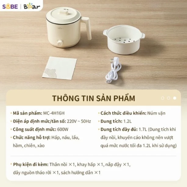 Nồi điện đa năng Bear MC-4H16H ( 12 tháng BH)