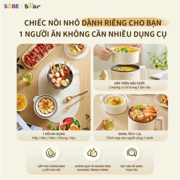 Nồi điện đa năng Bear MC-4H16H ( 12 tháng BH)