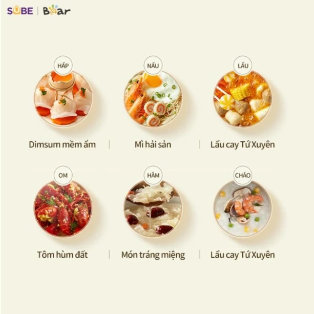 Nồi điện đa năng Bear MC-4H16H ( 12 tháng BH)