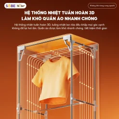 Tủ sấy quần áo gấp gọn Bear PCD-4H12G 400L, khung thép