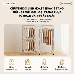 Tủ sấy quần áo gấp gọn Bear PCD-4H12G 400L, khung thép