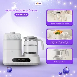 Máy hâm sữa tiệt trùng Bear WW-5H12V78 1.3L với hai khoang chức năng