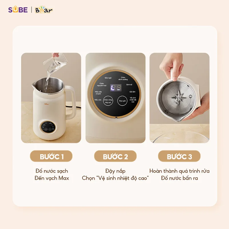Máy làm sữa hạt Bear 1L SB-SH09Q – 9 chức năng, bảo hành 18 tháng