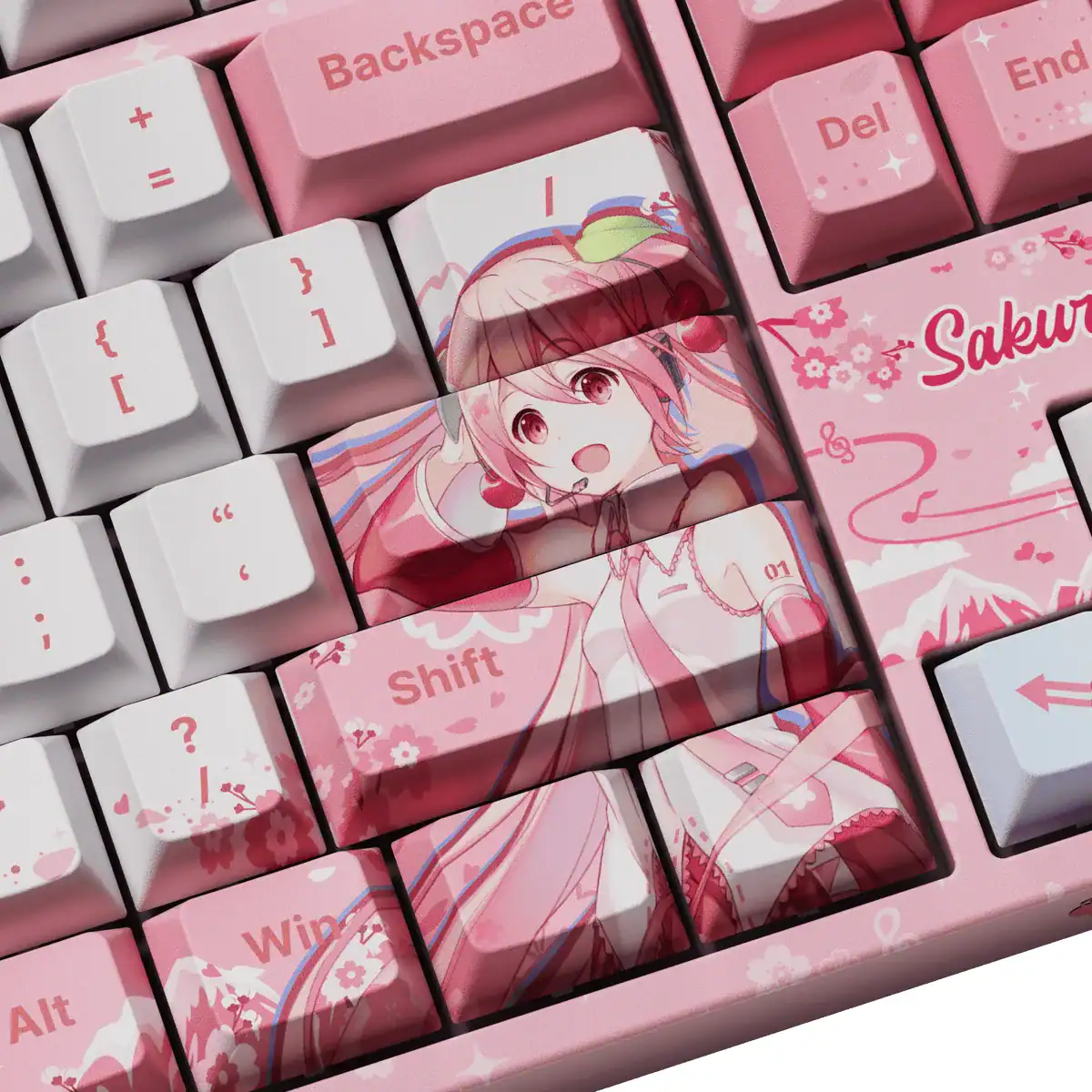 Bàn phím cơ AKKO 5108 Plus Sakura Miku (3 Mode / RGB / Hotswap / V3 Piano Pro) - Ảnh 5
