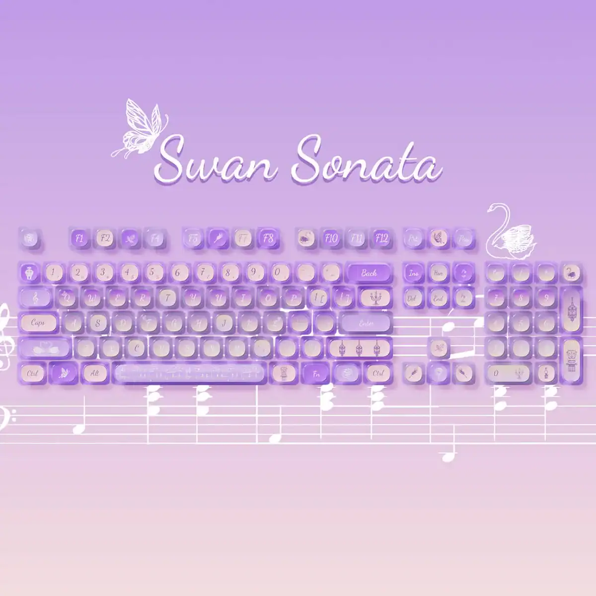 Bộ keycap AKKO Swan Sonata 140 phím – hình 2