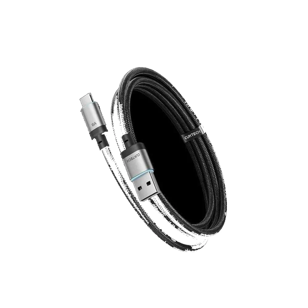 Cáp sạc Cuktech ATC615 USB-A to Type-C bện dù 6A 1.5m