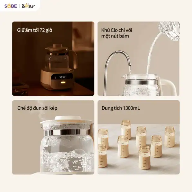 Ảnh máy đun nước và hâm sữa Bear WW-5H12N với các chế độ sử dụng