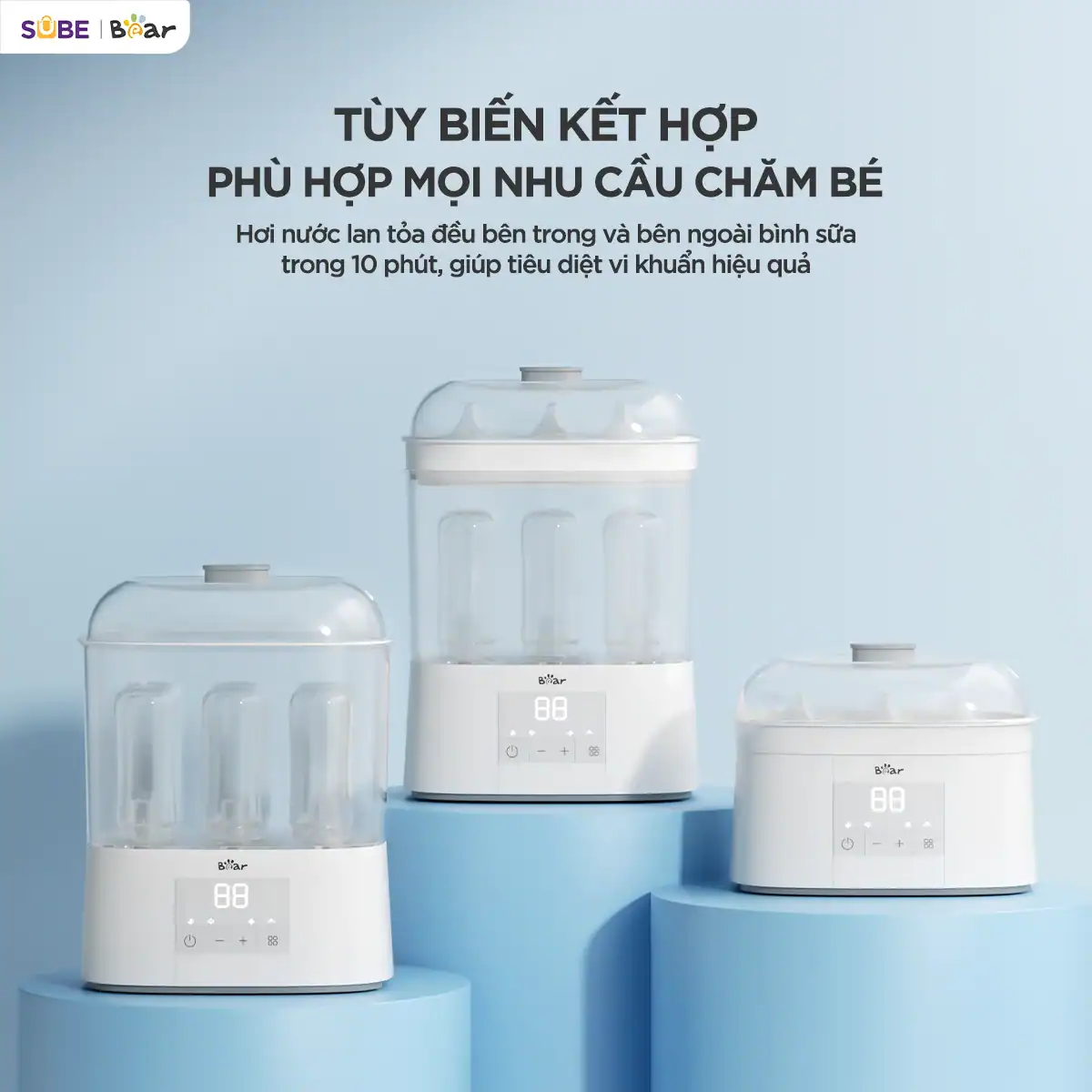 Cấu trúc lắp ghép linh hoạt của máy tiệt trùng Bear ST-5H05E26