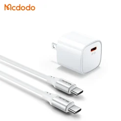 Bộ Sạc Nhanh Kèm Cáp MCDODO CH-400 20W – Kèm cáp C to C, Trắng