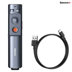Bút Trình Chiếu Baseus Orange Dot Wireless Presenter – Laser xanh, Xám