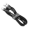 Cáp Sạc Baseus Cafule USB to Lightning 2.4A – Xám đen