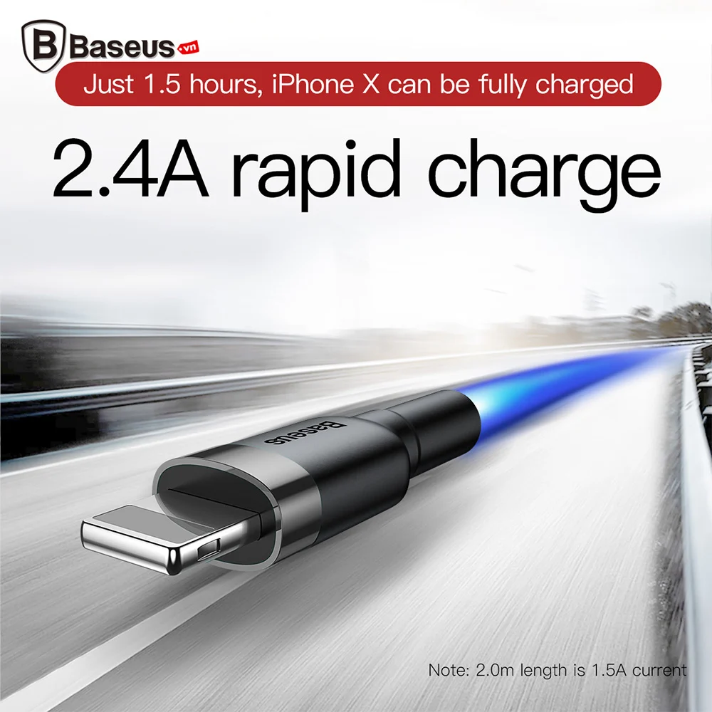 Cáp Sạc Baseus Cafule USB to Lightning 2.4A – ảnh 5