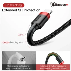 Cáp Sạc Baseus Cafule USB to Lightning 2.4A – ảnh 6