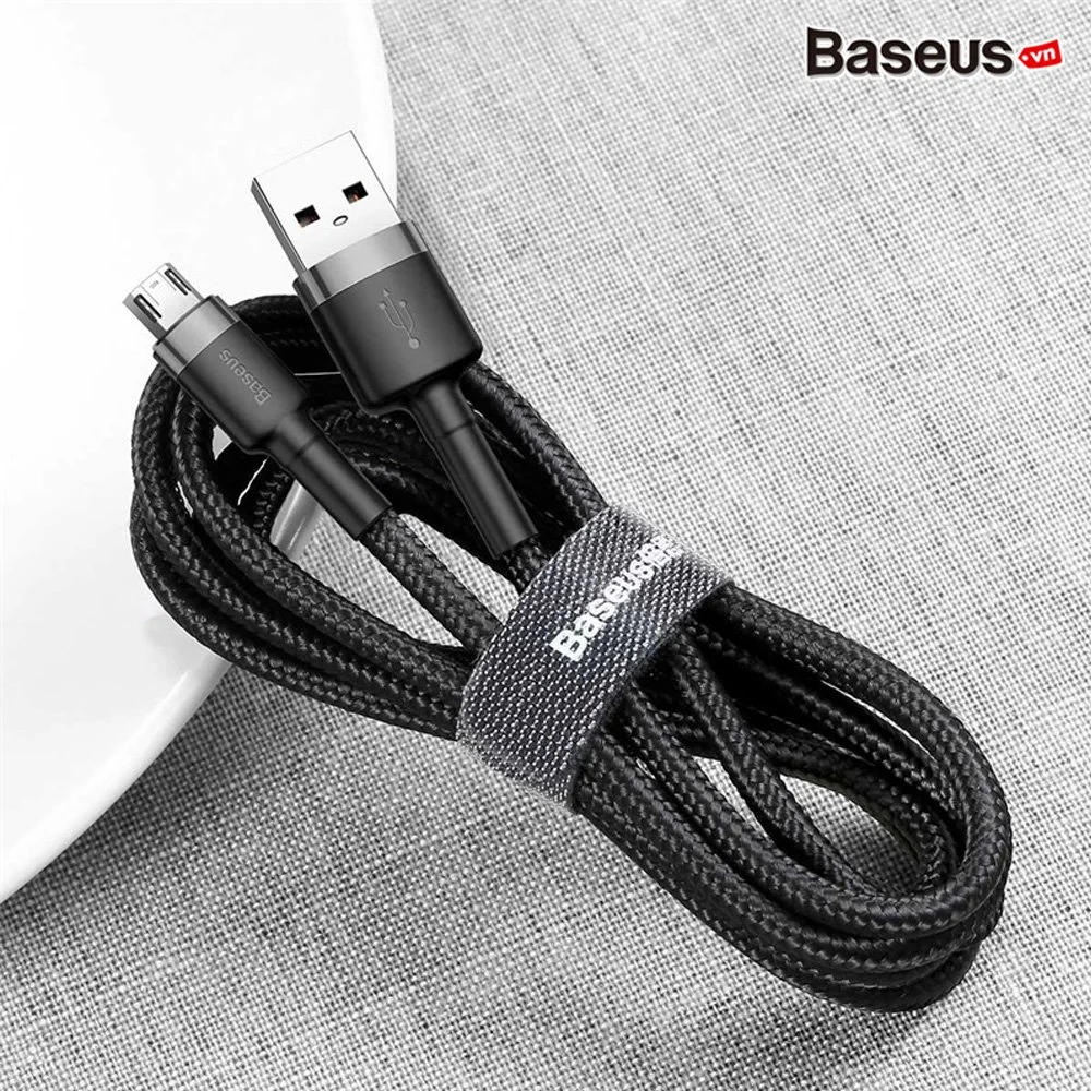 Cáp Sạc Baseus Cafule USB to Micro USB 2.4A – Xám đen