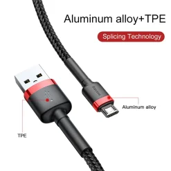 Cáp Sạc Baseus Cafule USB to Micro USB 2.4A – ảnh 5