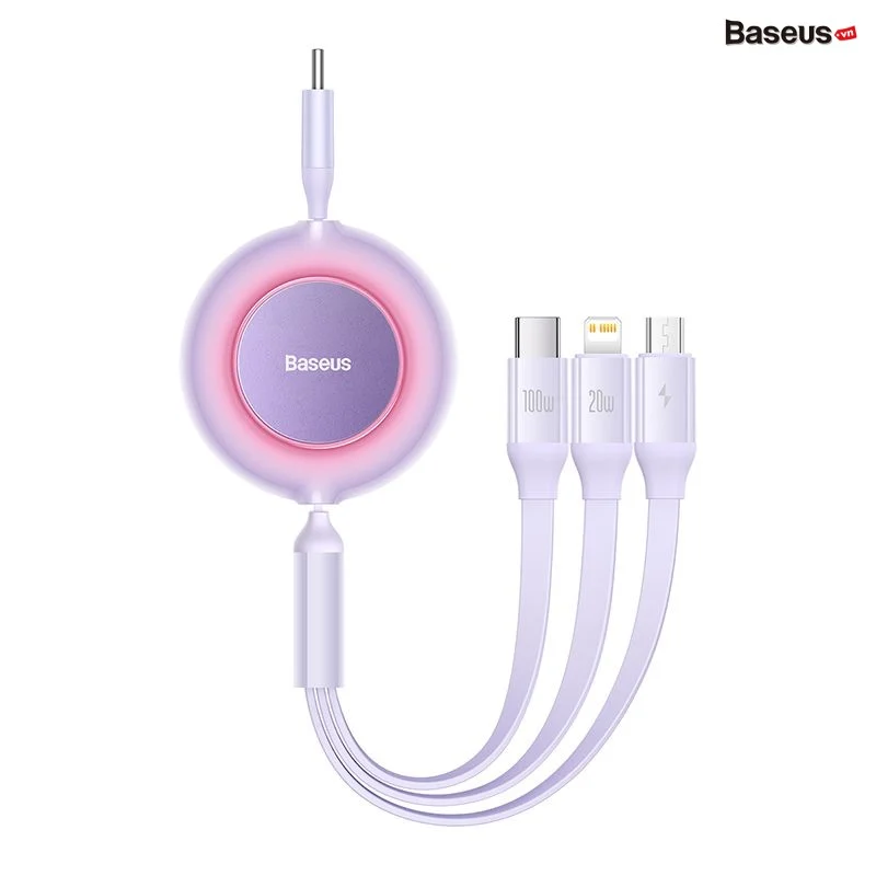 Cáp Sạc Dây Rút 3 in 1 Baseus Bright Mirror 2 Series – ảnh 10