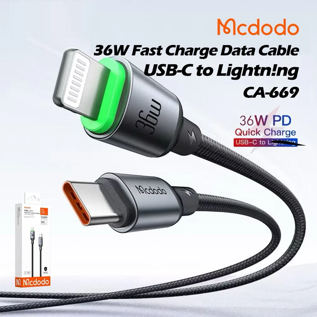 Cáp Sạc Nhanh C to Lightning MCDODO Buy easy series CA-669 36W – ảnh 2
