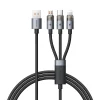 Cáp Sạc Nhanh Đa Năng 3-in-1 USB to M+L+C MCDODO CA-715 6A – Đen