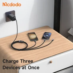 Cáp Sạc Nhanh Đa Năng 3-in-1 USB to M+L+C MCDODO CA-715 6A – ảnh 3