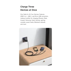 Cáp Sạc Nhanh Đa Năng 3-in-1 USB to M+L+C MCDODO CA-715 6A – ảnh 9