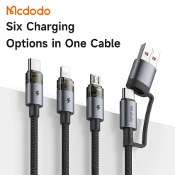 Cáp Sạc Nhanh Đa Năng 6-in-1 USB/Type-C to M+L+C MCDODO CA-726 100W – ảnh 3