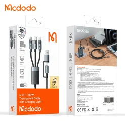 Cáp Sạc Nhanh Đa Năng 6-in-1 USB/Type-C to M+L+C MCDODO CA-726 100W – ảnh 7