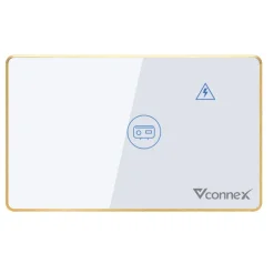 Công tắc chống giật bình nước nóng Vconnex viền nhôm