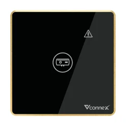 Công tắc chống giật cho bình nước nóng Vconnex viền nhôm VCN-WSWHL – màu đen, mặt vuông