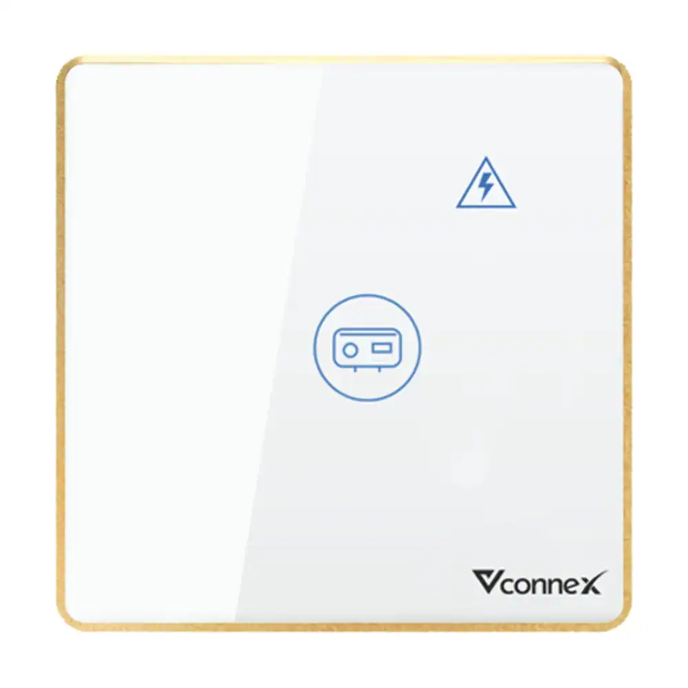 Công tắc chống giật cho bình nước nóng Vconnex viền nhôm VCN-WSWHL – màu trắng, mặt vuông