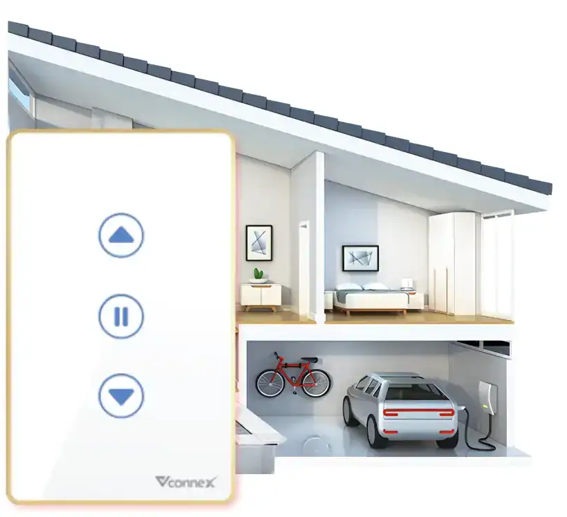 Công tắc thông minh cho cửa cuốn và cổng tự động Vconnex không viền VCN-WSRGC – hình 2